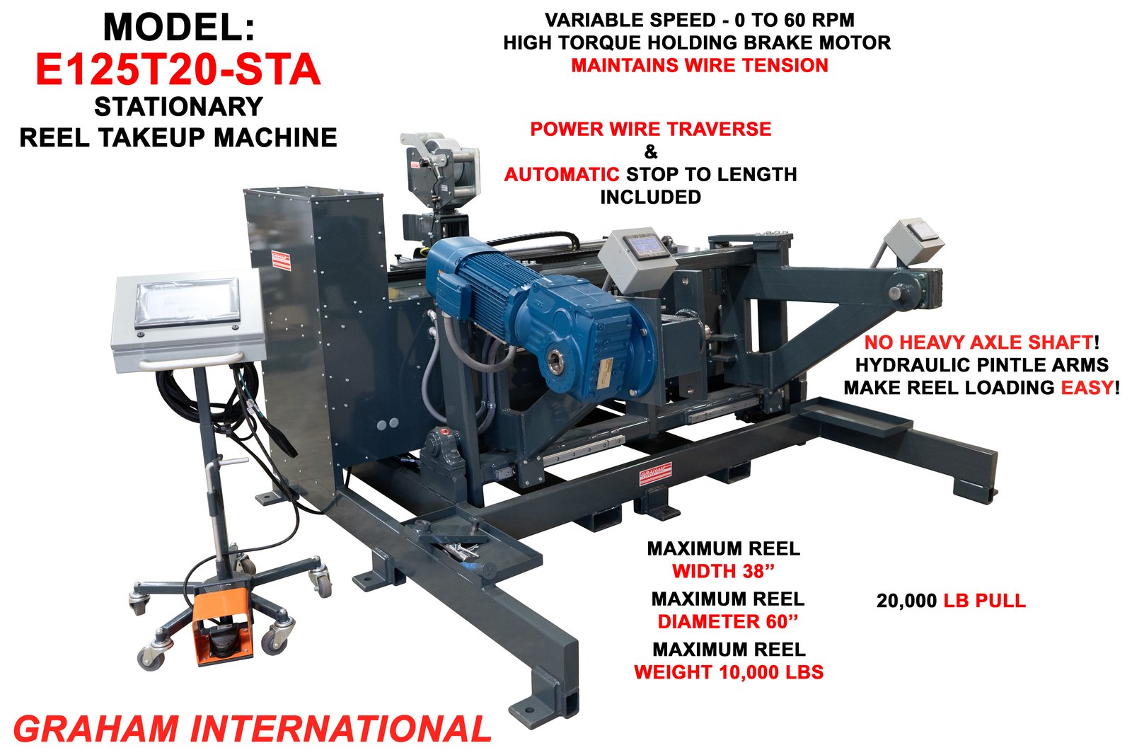 Model E125T20-STA Shaftless Automated Stationary Takeup | Graham International